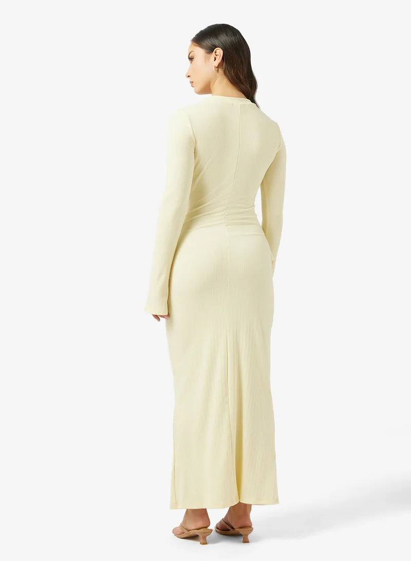 جينجر Bodycon Dress with Waterfall Ruffle